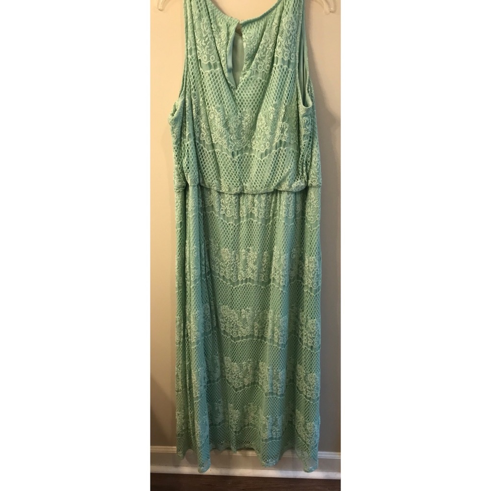 Lace teal maxi dress